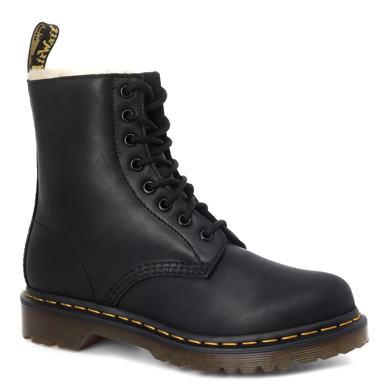 Ботинки Dr. Martens 1460 Serena Black Burnished Wyoming с мехом