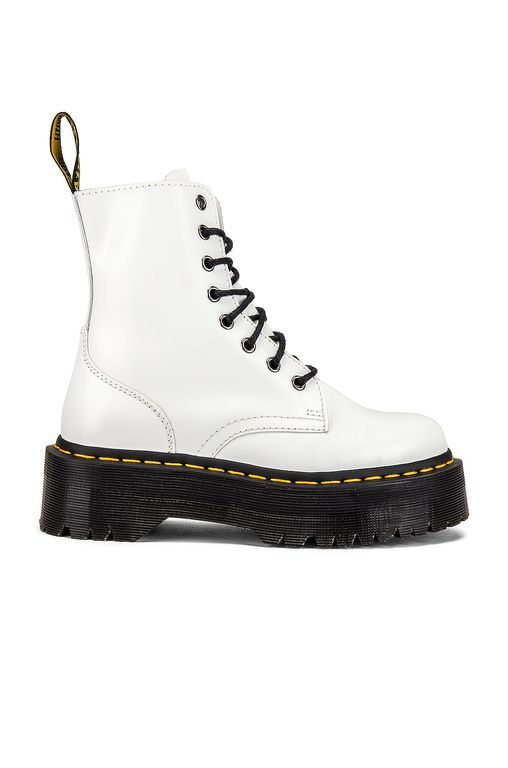 Ботинки Dr Martens Jadon Smooth Leather White на толстой подошве белые