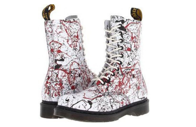 Dr. Martens 1490 White Cherry Red Black Softy высокие с принтом