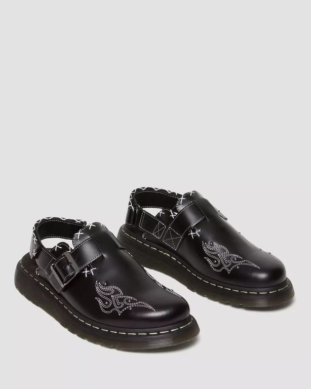 Босоножки Dr Martens Jorge Black II Gothic Americana Slingback Mules