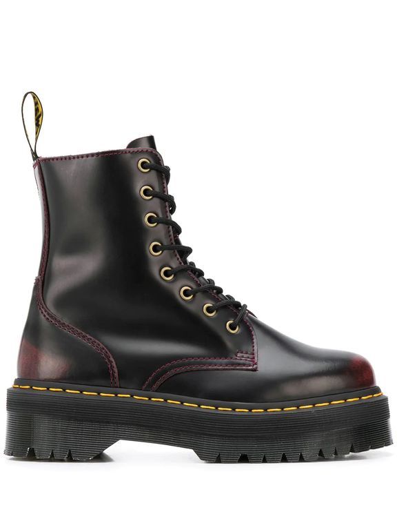 Ботинки Dr Martens Jadon на высокой подошве милитари красные
