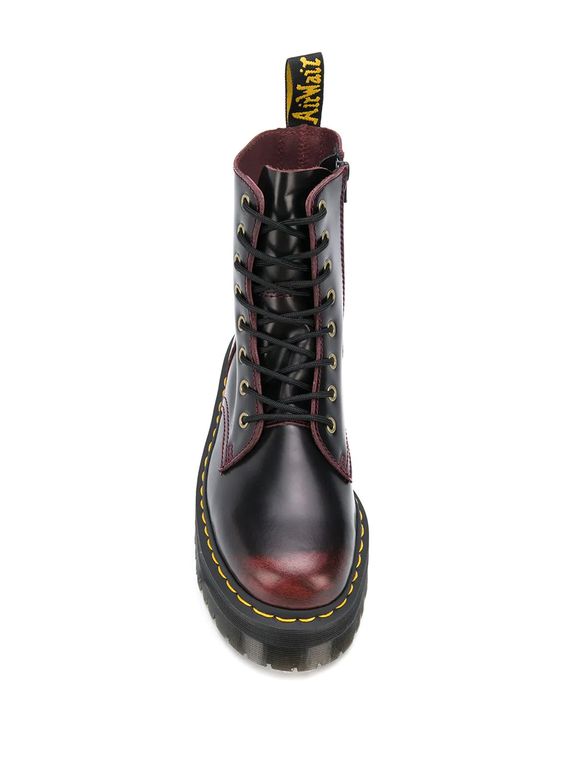 Ботинки Dr Martens Jadon на высокой подошве милитари красные