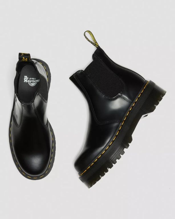 Челси Dr Martens 2976 Black Smooth Leather Platform Chelsea Boots