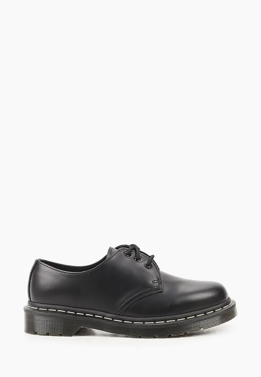 Ботинки Dr. Martens 1461 Black Smooth Leather белой строчкой
